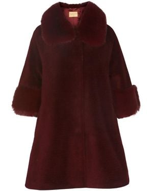 Santinni Marilyn Wool Swing Coat - Red