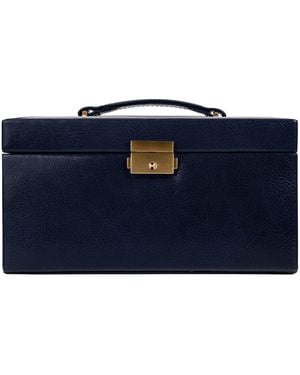 Time Resistance Leather Jewelry Box For - Blue