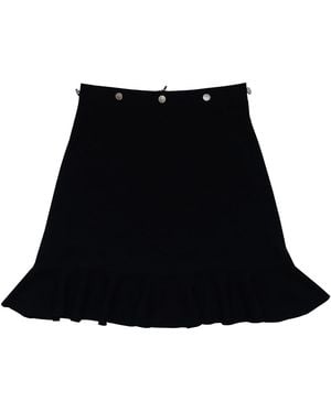 2KStyle Ama Ruffled Mini Skirt With Metal Buttons - Black