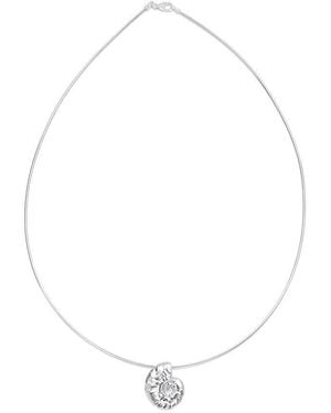 Arianne Delaney Ammonite Choker Necklace Sterling - White