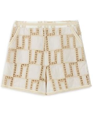 Nocturne Embroidered Mini Shorts - Natural