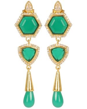 Lila Rasa Onyx Earrings - Green