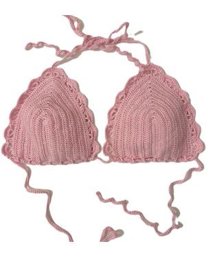 Springmoonatelier Handmade Crochet Bikini Top - Pink