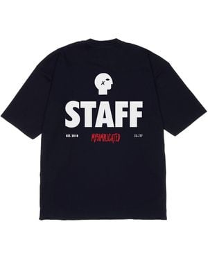 mysimplicated Oversized T-Shirt With Staff Print - Blue