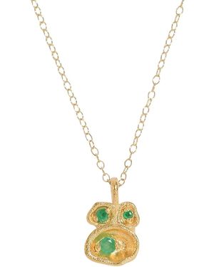 Claire Hill Designs Emerald Lichen Pendant Necklace - Metallic