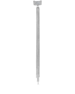 SALLY SKOUFIS Destiny Chain Ear Cuff With Made Cz Diamond Stimulant - White