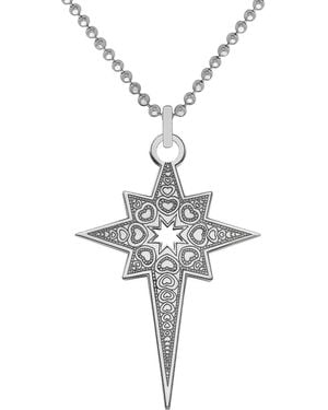 CarterGore Small Sterling Silver North Star Pendant Necklace - Metallic