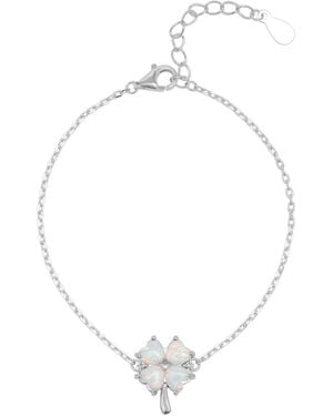 Spero London Opal Clover Sterling Bracelet - Metallic