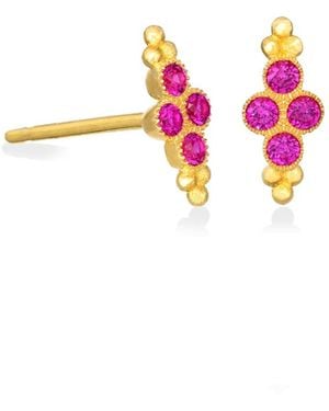 Myrto Katramadou Jewellery Royal Bloom – Ruby Blossom Studs - Pink
