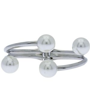 Saachi Hinged Pearl Cuff Bracelet - Metallic
