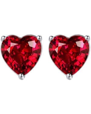 LÁTELITA London Amore Heart Garnet Stud Earrings - Red