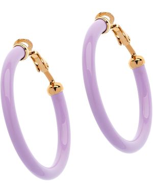 Emma Holland Jewellery Lilac Resin Hoop Clip Earrings - Metallic