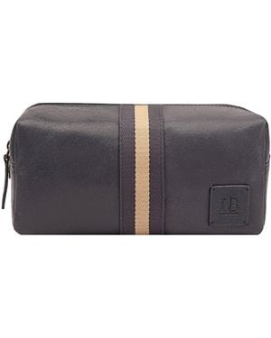 Lloyd Baker Leo Leather Washbag - Grey