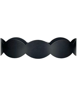 Haute Cuir Scalloped Waist Leather Belt - Blue