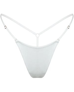 MONIQUE MORIN LINGERIE Caress Micro-G String Crystal - White