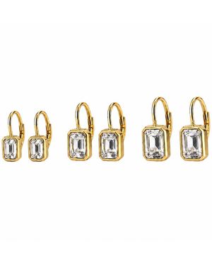 The M Jewelers The Emerald Cut Lever Back Earrings - Metallic