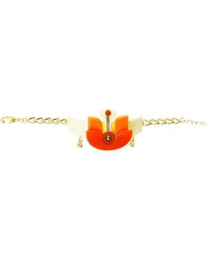 Gissa Bicalho Acrylic Handmade Bracelet Lotus - Orange