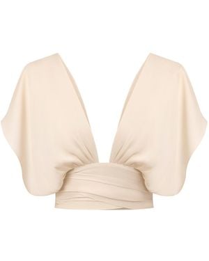 Sanctumum Amber Wrap Top - Natural