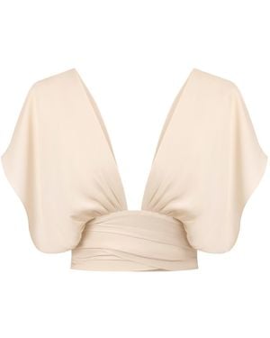 Lily Phellera Amber Wrap Top - Natural