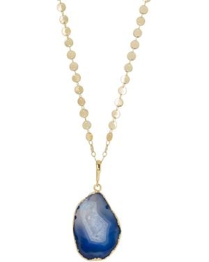 YAA YAA LONDON Ultra Cobalt Blue Agate Super-long Gold Pendant Necklace