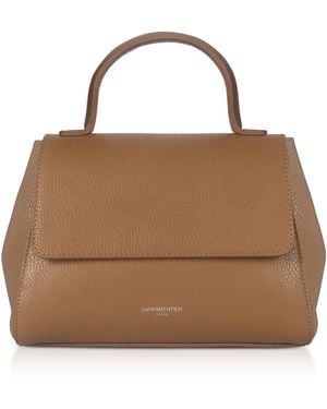 Le Parmentier Ladyfinger Top Handle Ladybag W/Strap - Brown