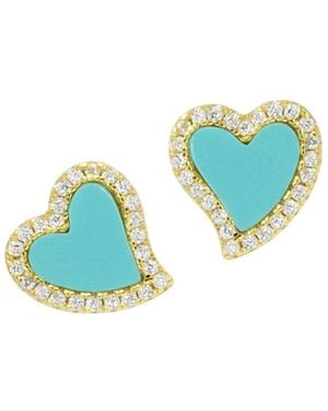 KAMARIA Amore Heart Stud Earrings - Blue