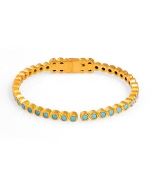 Ebru Jewelry Gemstone & Dainty Bangle Bracelet - Metallic
