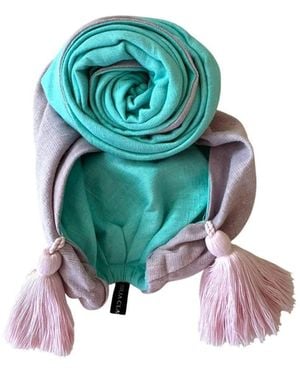 Julia Clancey Edith Aqua Reversible Tassels Turban - Green