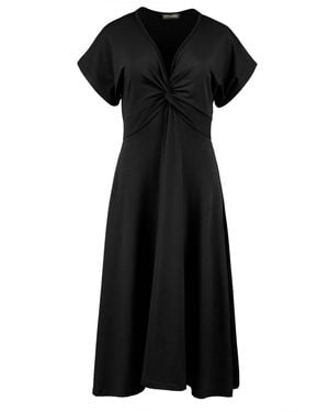 Conquista Knot Detail Midi Dress - Black