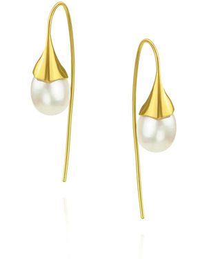 MOUNIR LONDON Pearl Tulip Drop Earrings - Metallic