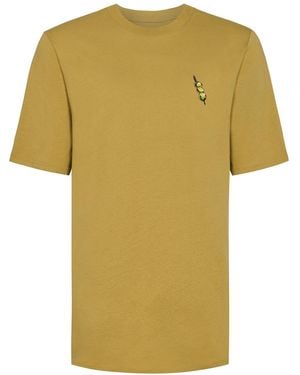 INGMARSON Olives Embroidered Organic Cotton T-Shirt - Yellow
