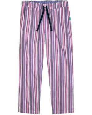 Lounge Organic Brushed Cotton Loungewear Trousers-Pants, And - Purple