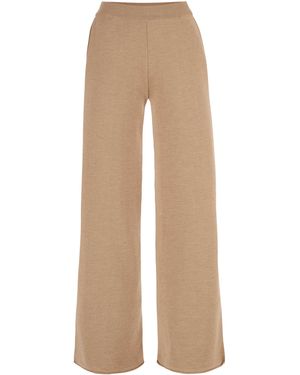 SALANIDA Neutrals Bene 100% Merino Wide Trousers - Natural