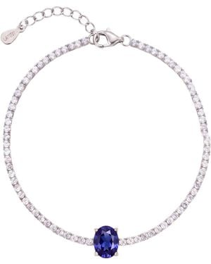 LÁTELITA London Garbo Oval Gemstone Tennis Bracelet Sapphire - Blue