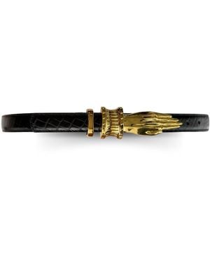 Indigolush Hand Buckle Belt Lizard - Black