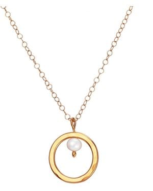 Posh Totty Designs Yellow Gold Plated Pearl And Circle Necklace - Metallic