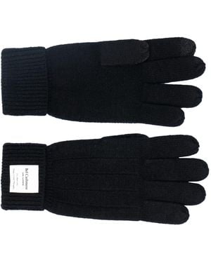 Bel Cashmere Double Cuff Gloves - Black