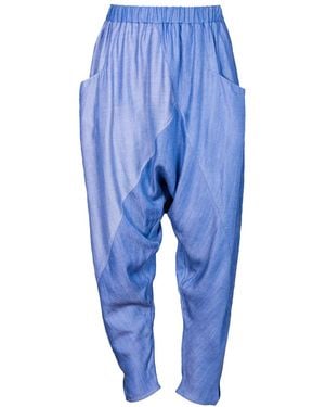 carlton jones Tencel Denim Drop Crotch Pant - Blue