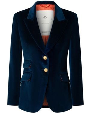 The Extreme Collection Velvet Blazer Oliva - Blue