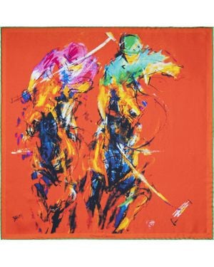 Otway & Orford 'Performance Polo' Silk Pocket Square. Full-Size - Orange
