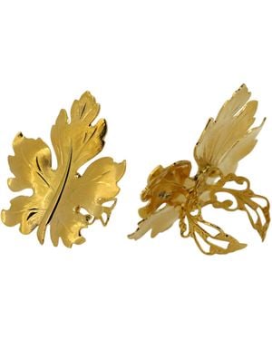 Vickisarge Big Leaf Ring - Black