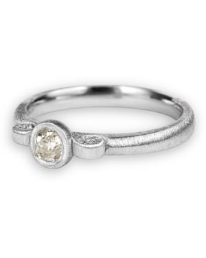 Adrian Ashley Old Cut Diamond Ring Featuring A Natural Diamond Reclaimed From Vintage Jewellery - Metallic