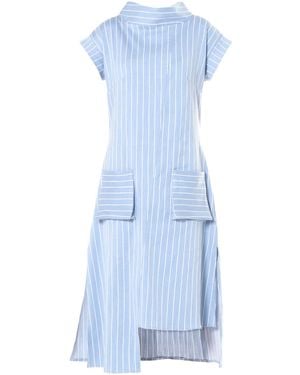 Metamorph Midi Striped Denim Dress - Blue