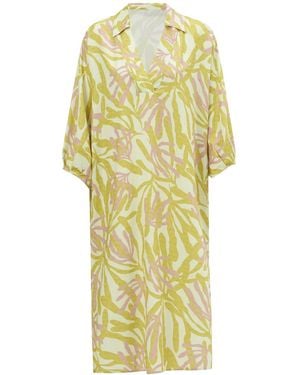 Peraluna Akira Matt Satin Summer Midi Dress - Yellow