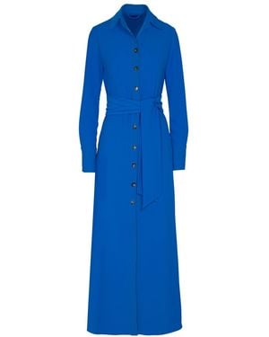 The Extreme Collection Klein Crepe Cornelia Shirt Dress - Blue