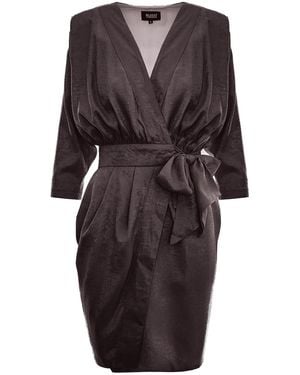 BLUZAT Mocha Shimmer Shirt Dress With Belt - Brown