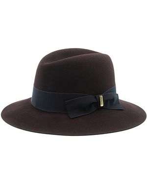 DORIA 1905 Smooth-Finish Lapin Felt Wide-Brimmed Hat - Black