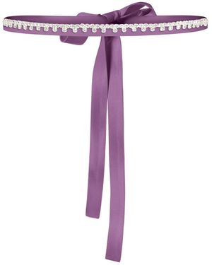 Tia Dorraine Crystal-Embellished Belt - Purple