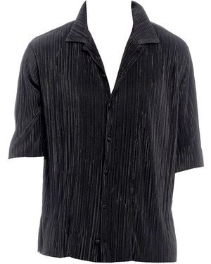 Maison Bogomil Short-Sleeved Pleated Shirt - Black