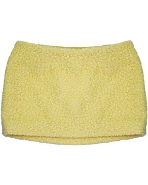28Natelier Butter Faux Fur Mini Skirt - Yellow